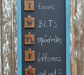 s turn anything into a chalkboard with these 13 creative ideas, Turn a board into a weekly menu