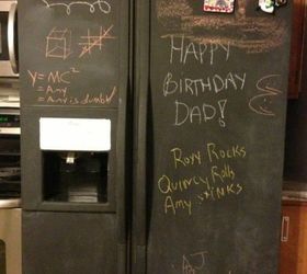 s turn anything into a chalkboard with these 13 creative ideas, Makeover your fridge into a message center