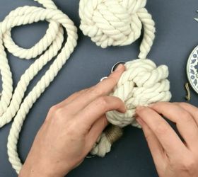 diy nautical curtain tie backs monkey fist knot