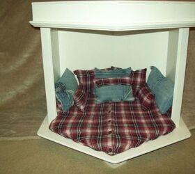 masculine pet bed end table makeover