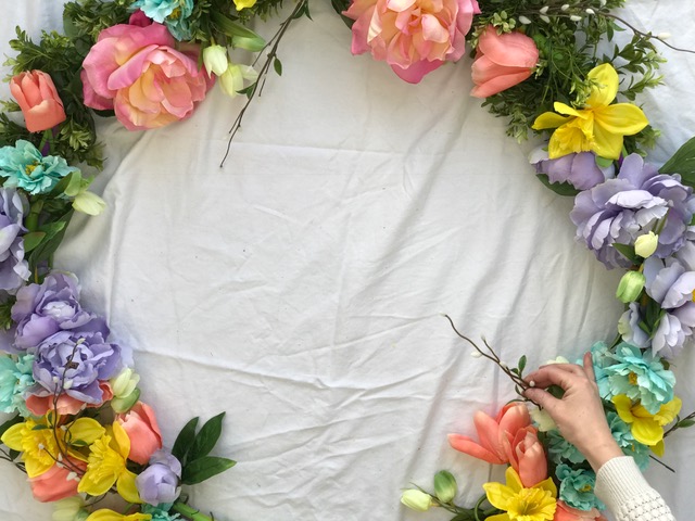 Easy Hula Hoop Spring Wreath DIY For Front Door | Hometalk