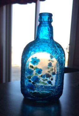 q my pansy bottle and old bottle crafternoon project