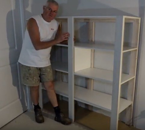 open free standing shelves, Painted in place