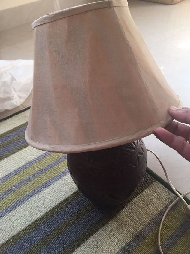 revamp old lamp into shabby chic accent piece