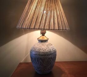 revamp old lamp into shabby chic accent piece
