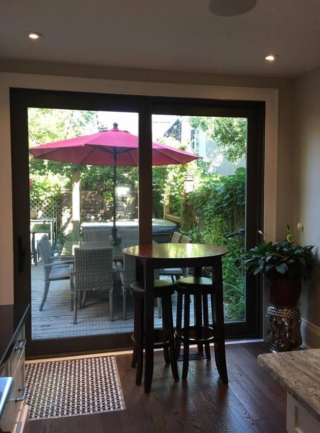 e new patio door and furniture before and after