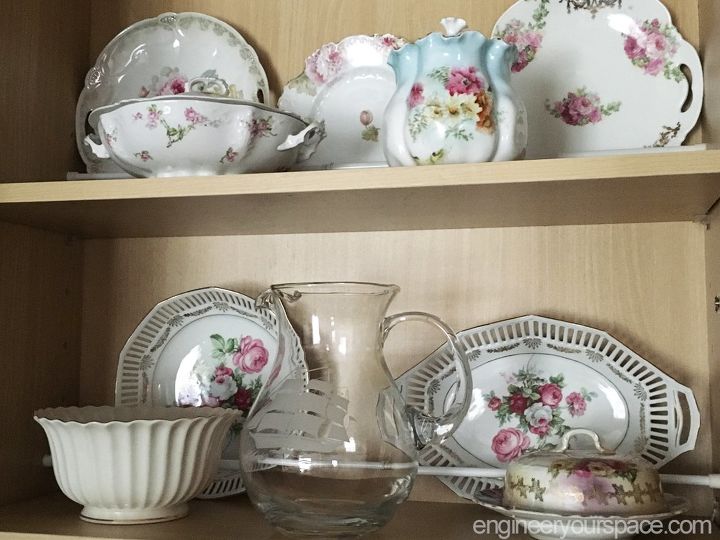 how to organize kitchen cabinets to display fine china