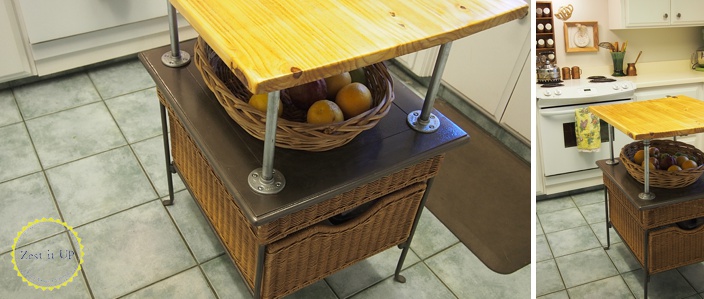 turning a coffee table into a kitchen island