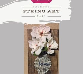 string art vase with faux flowers