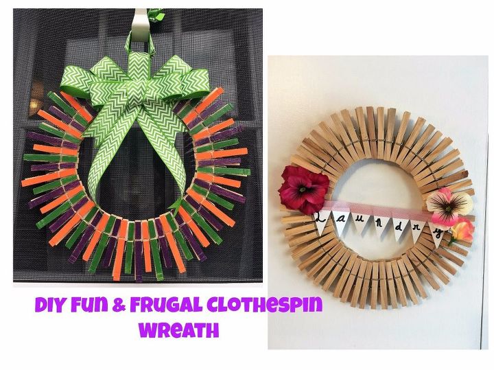fun frugal clothespin wreath