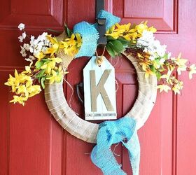 spring wreath from a repurposed wreath