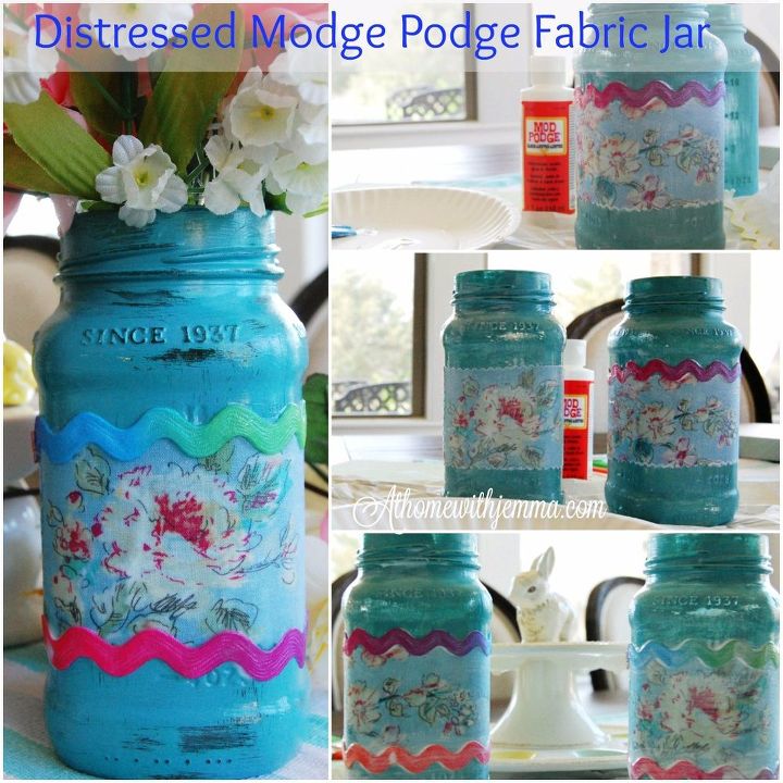 jars of spring distressed modge podge