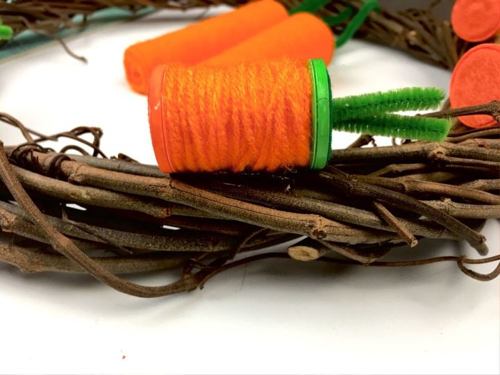 tutorial de la corona de zanahorias para la primavera