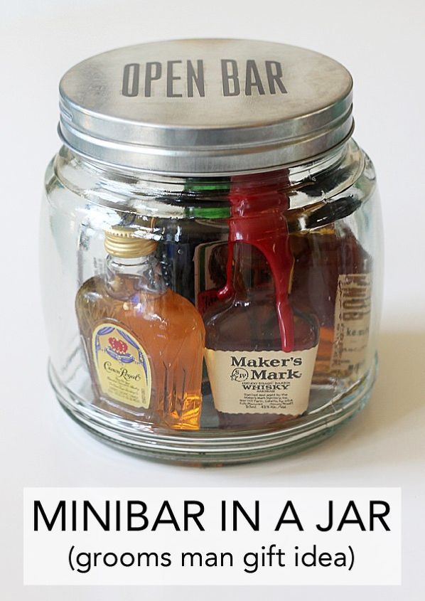 mini bar em um jar uma ideia de presente