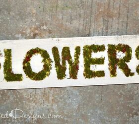 mossy spring flower sign