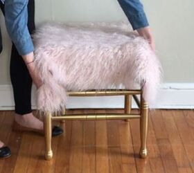 faux fur foot stool