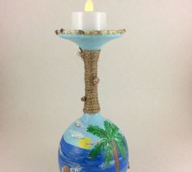 wine glass candle holders