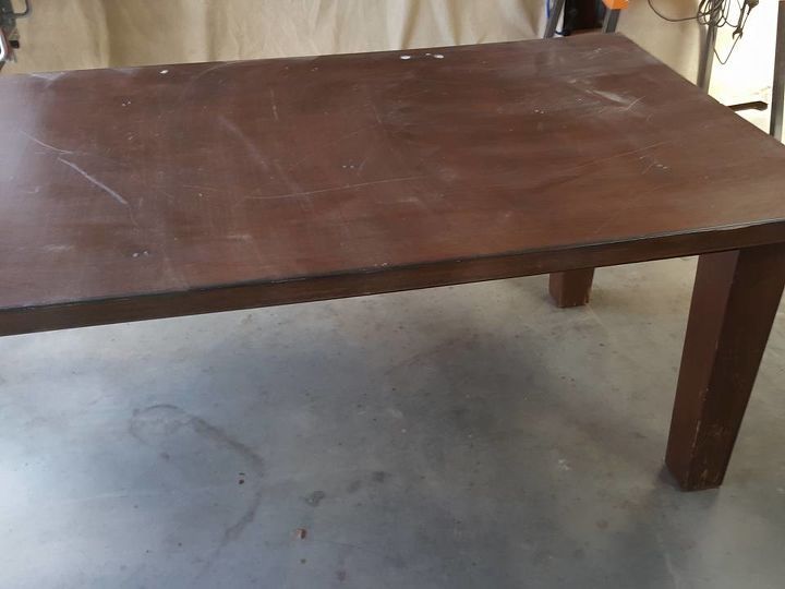 how to turn an old table into a trough party table, Before table