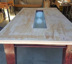 how to turn an old table into a trough party table
