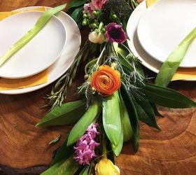 camino de mesa floral iluminado de primavera guirnalda