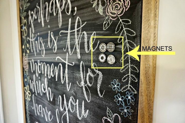 framed magnetic chalk board diy