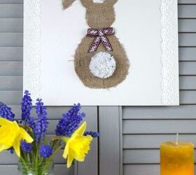 create an easy diy easter decor burlap hessian bunny sign