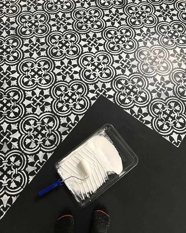 How To DIY A Tile Floor For Less Than 100 Using Stencils Hometalk how-to-diy-a-tile-floor-for-less-than-100-using-stencils-hometalk