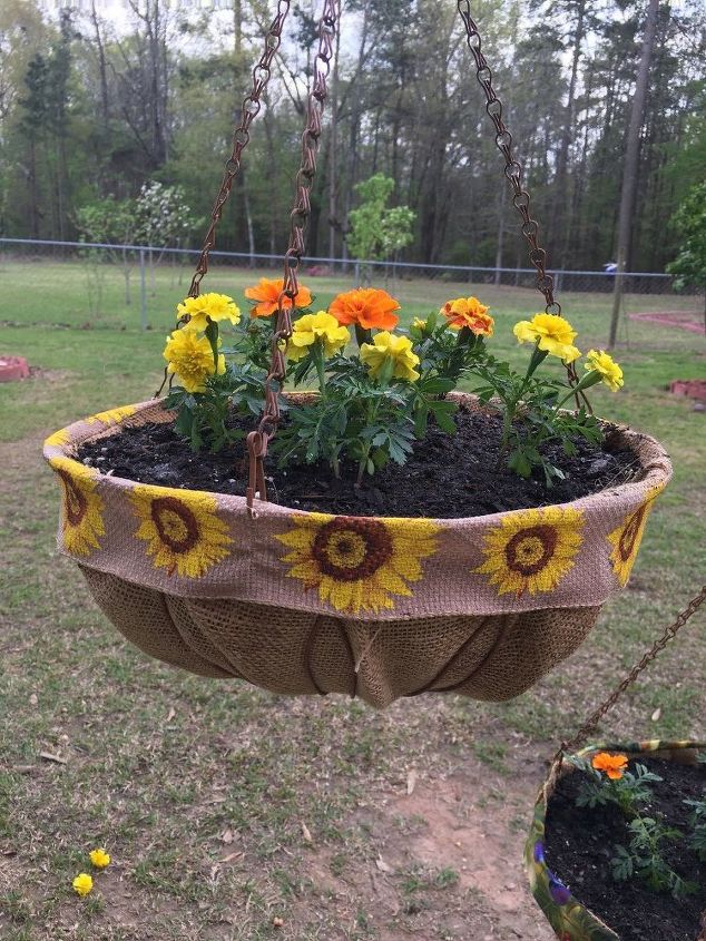 no more coconut liners for my hanging baskets