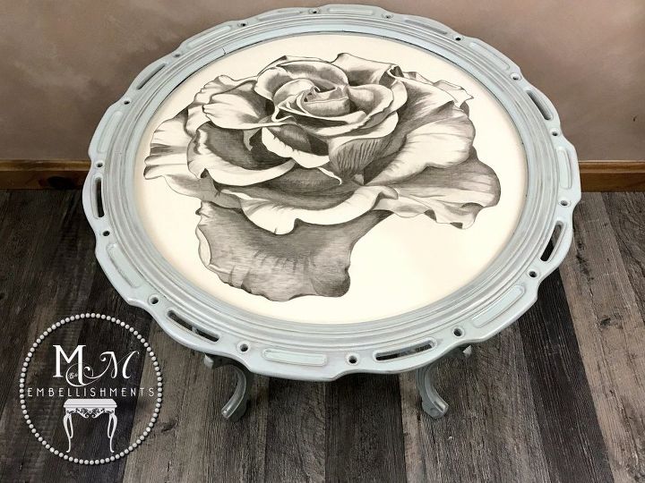hand stained rose accent table