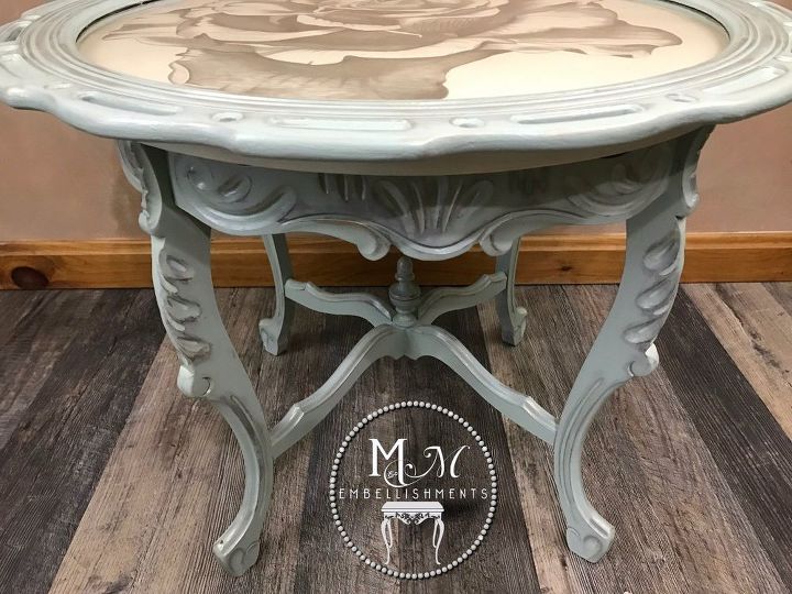 hand stained rose accent table