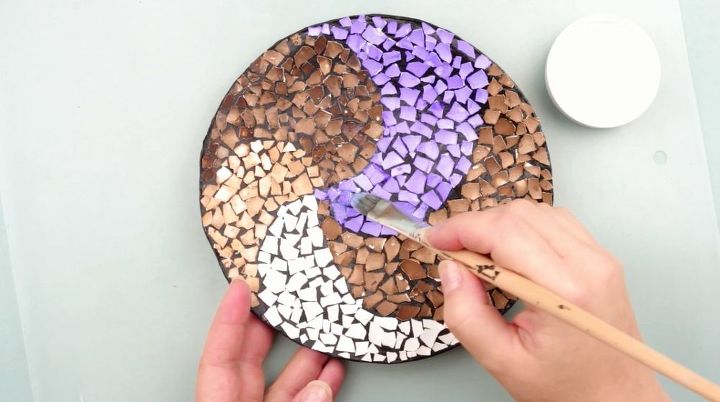 decoracin de pared con mosaico de cscara de huevo diy