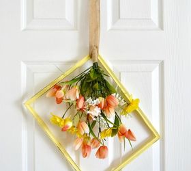 turn a thrift store frame into a beautiful spring wreath