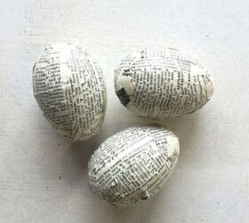 how to upcycle plastic easter eggs with vintage book pages