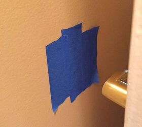 don t let the door mark your freshly painted bathroom walls, Tape first