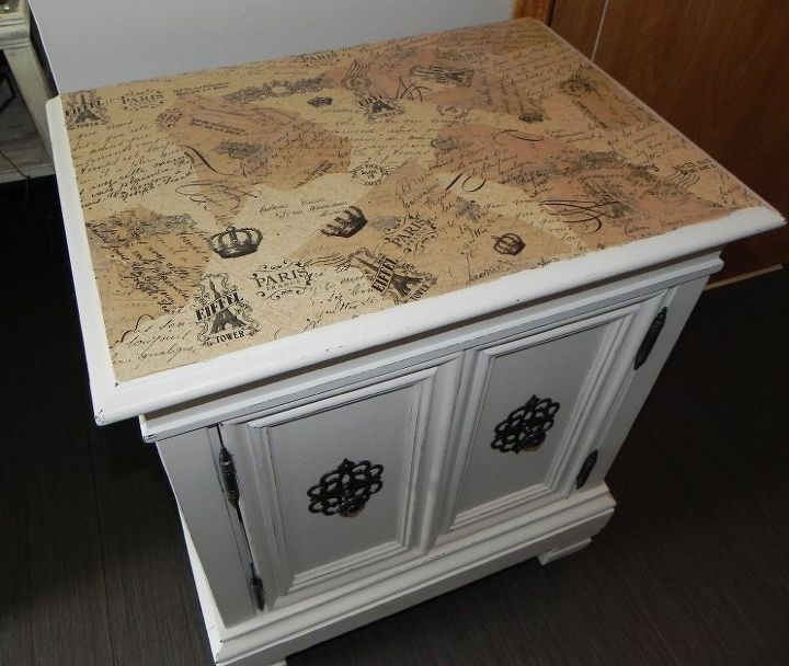 Using Paint And Mod Podge To Transform An Ugly Cabinet Hometalk