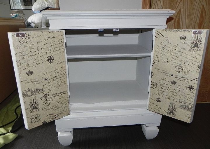 Using Paint And Mod Podge To Transform An Ugly Cabinet Hometalk