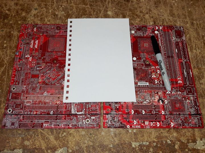 bloc de notas reciclado de motherboard