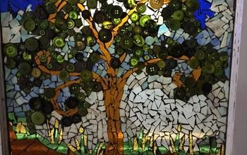 Ventanas vintage en mosaicos de vidrio de color
