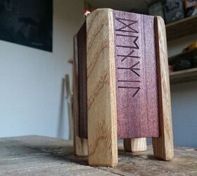 pencil holder with anglo saxon runes, The finished holder