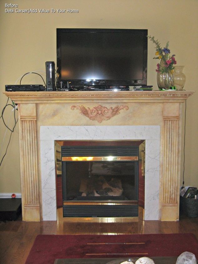 updating an ugly fireplace