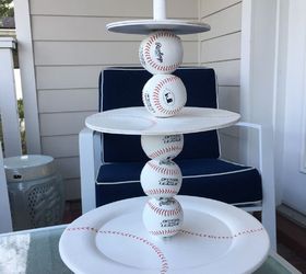 diy tiered baseball snack or cupcake display stand
