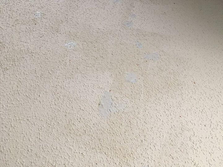 ugly popcorn ceiling discolored with bald spots suggestions welcome