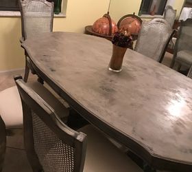 Feather Finish Concrete Dining Table Makeover!