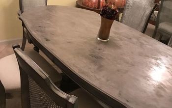 Feather Finish Concrete Dining Table Makeover!