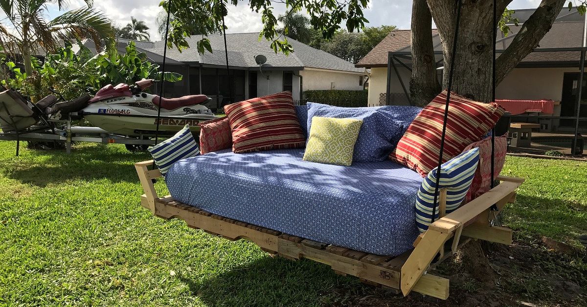 Pallet Swing Bed, Modified, Idea Found On Pinterest! | Hometalk