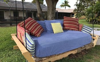Pallet Swing Bed, Modified, Idea Found On Pinterest!