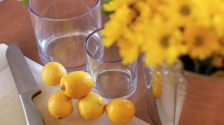 centro de mesa de primavera de limon diy
