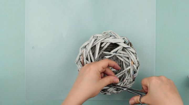 cesto tecido decorativo diy de tubos de papel