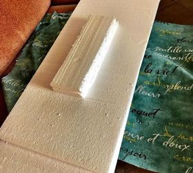 foam cornice valance on a budget, Styrofoam insulation cut to fit window