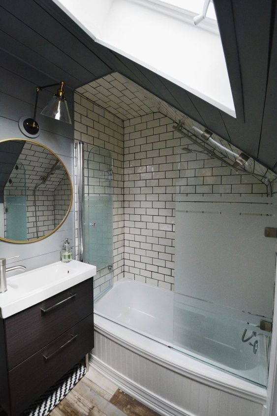tiny attic bathroom gets a diy update